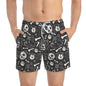 BEAR BONES Imprinted 5-6" Inseam Swim Trunks - Onyx