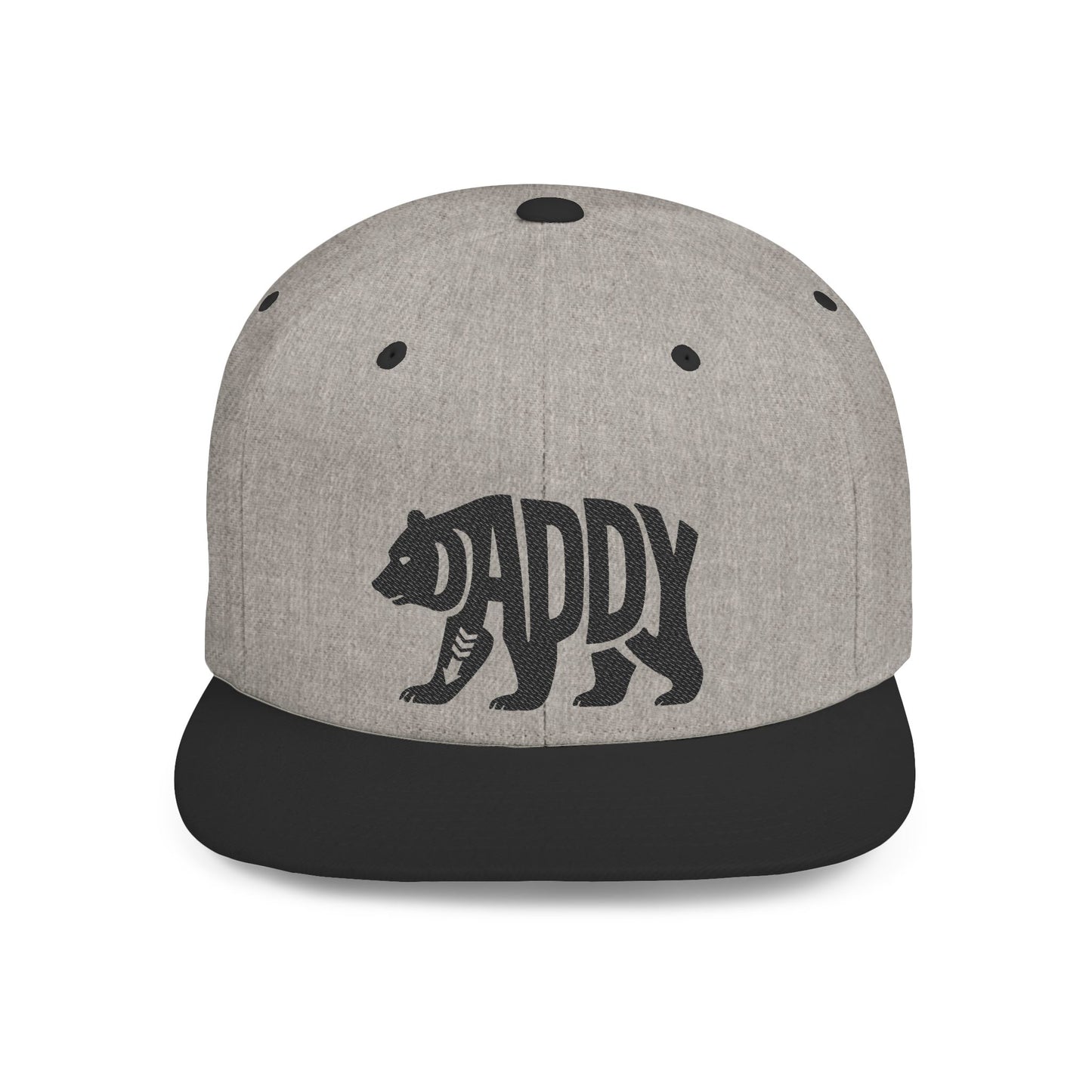 DADDY BEAR Flat Bill Snapback — Onyx Silhouette Design
