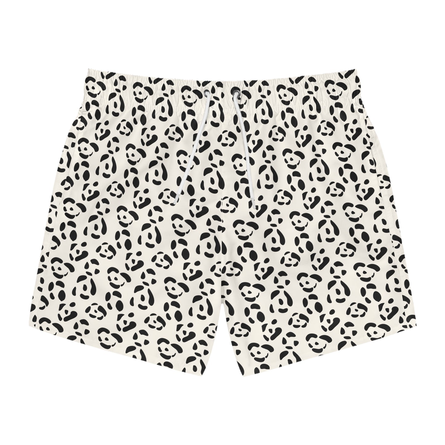 LEOPARD Imprinted 5-6" Inseam Swim Trunks - Bone