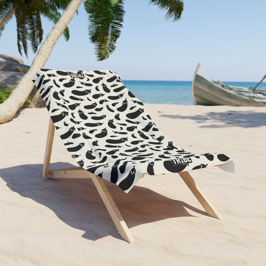 AUBERGINE Beach Towel - Bone
