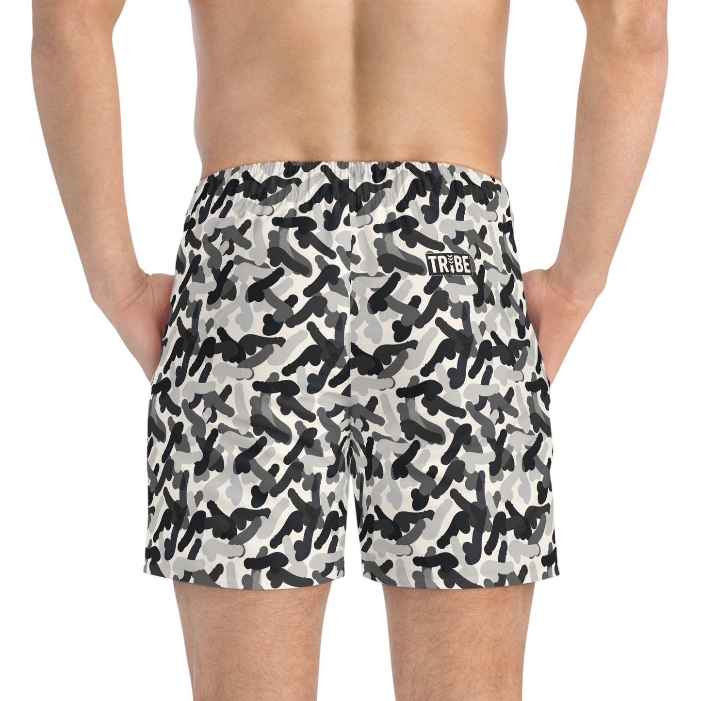 CAMOPHALLUS Imprinted 5-6" Inseam Swim Trunks - Bone
