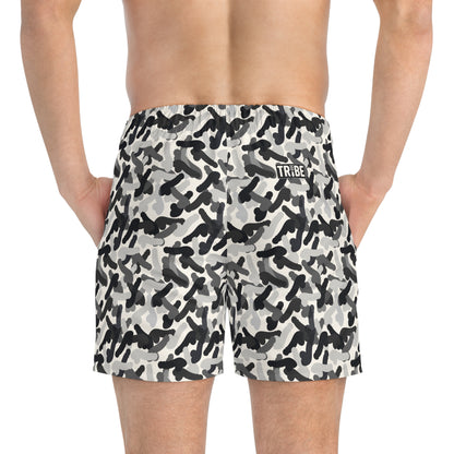 CAMOPHALLUS Imprinted 5-6" Inseam Swim Trunks - Bone