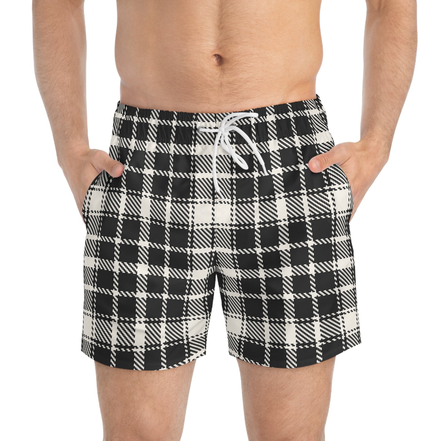 TARTAN Imprinted 5-6" Inseam Swim Trunks - Onyx