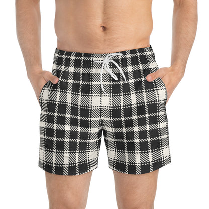 TARTAN Imprinted 5-6" Inseam Swim Trunks - Onyx