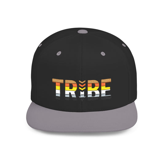 TRIBE Logo Flat Bill Snapback — Bear & Cub Pride Design