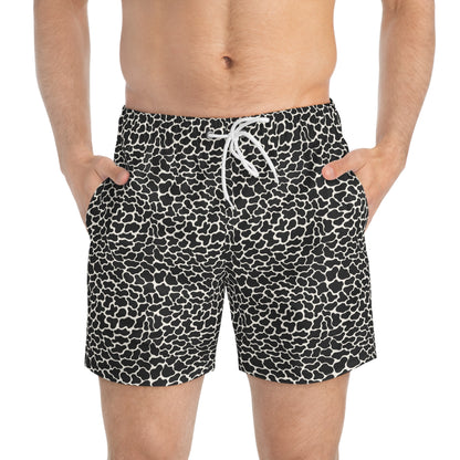 FERAL Imprinted 5-6" Inseam Swim Trunks - Onyx
