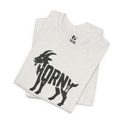 HORNY GOAT Jersey Tee - Onyx Silhouette Design