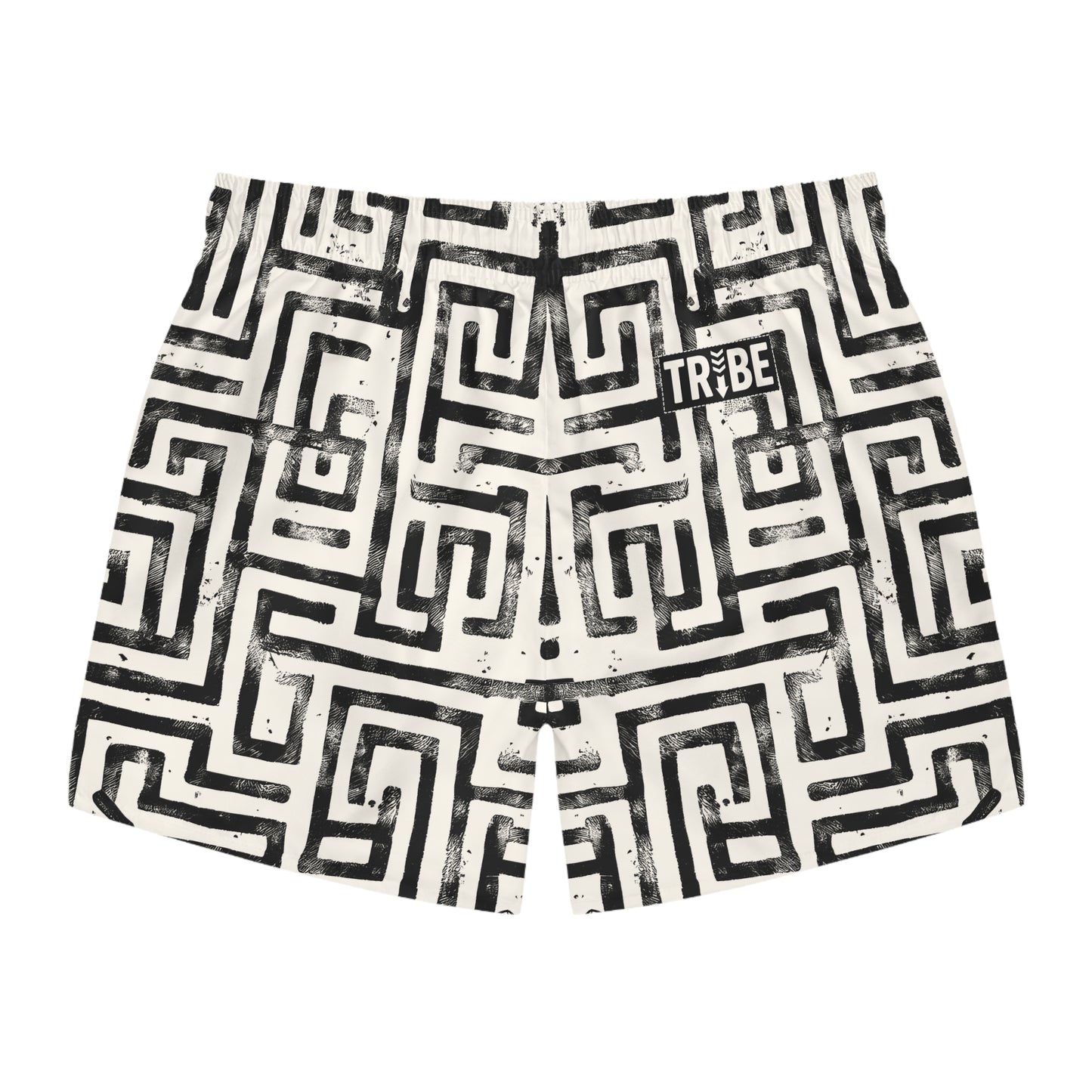 LABYRINTH Imprinted 5-6" Inseam Swim Trunks - Bone
