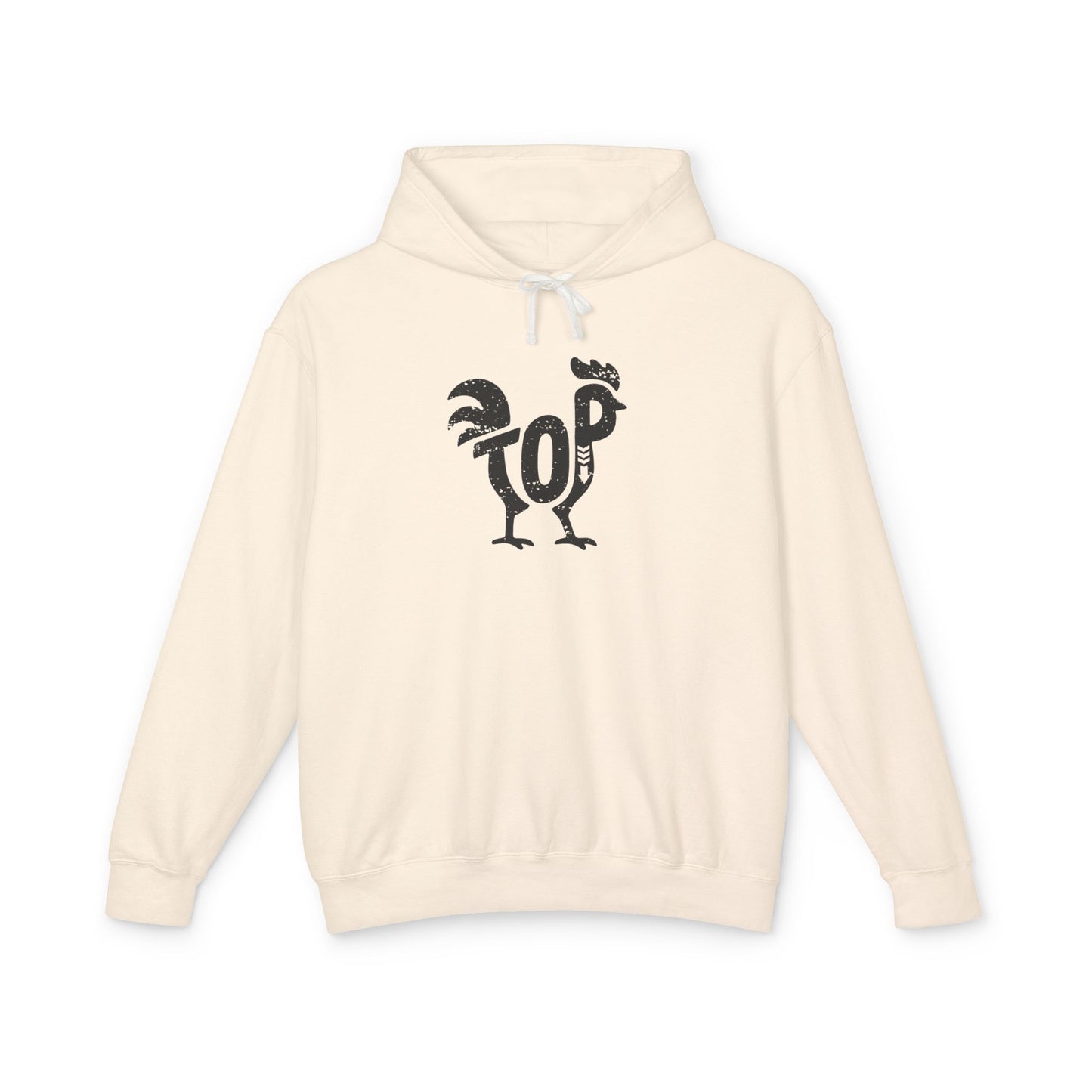 TOP COCK Lightweight Hoodie - Onyx Silhouette Design