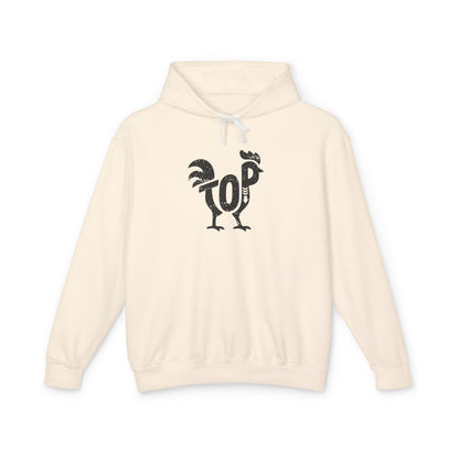 TOP COCK Lightweight Hoodie - Onyx Silhouette Design