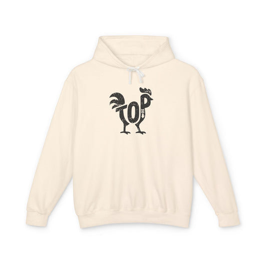 TOP COCK Lightweight Hoodie - Onyx Silhouette Design