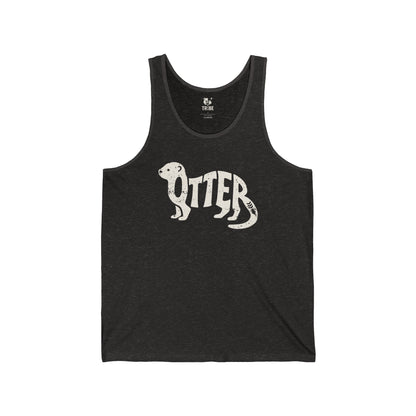 OTTER Jersey Tank - Bone Silhouette Design