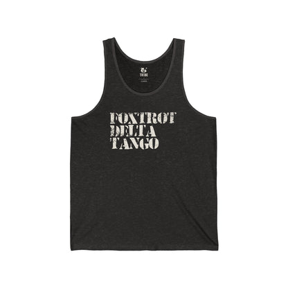 FOXTROT DELTA TANGO Jersey Tank - Bone Design