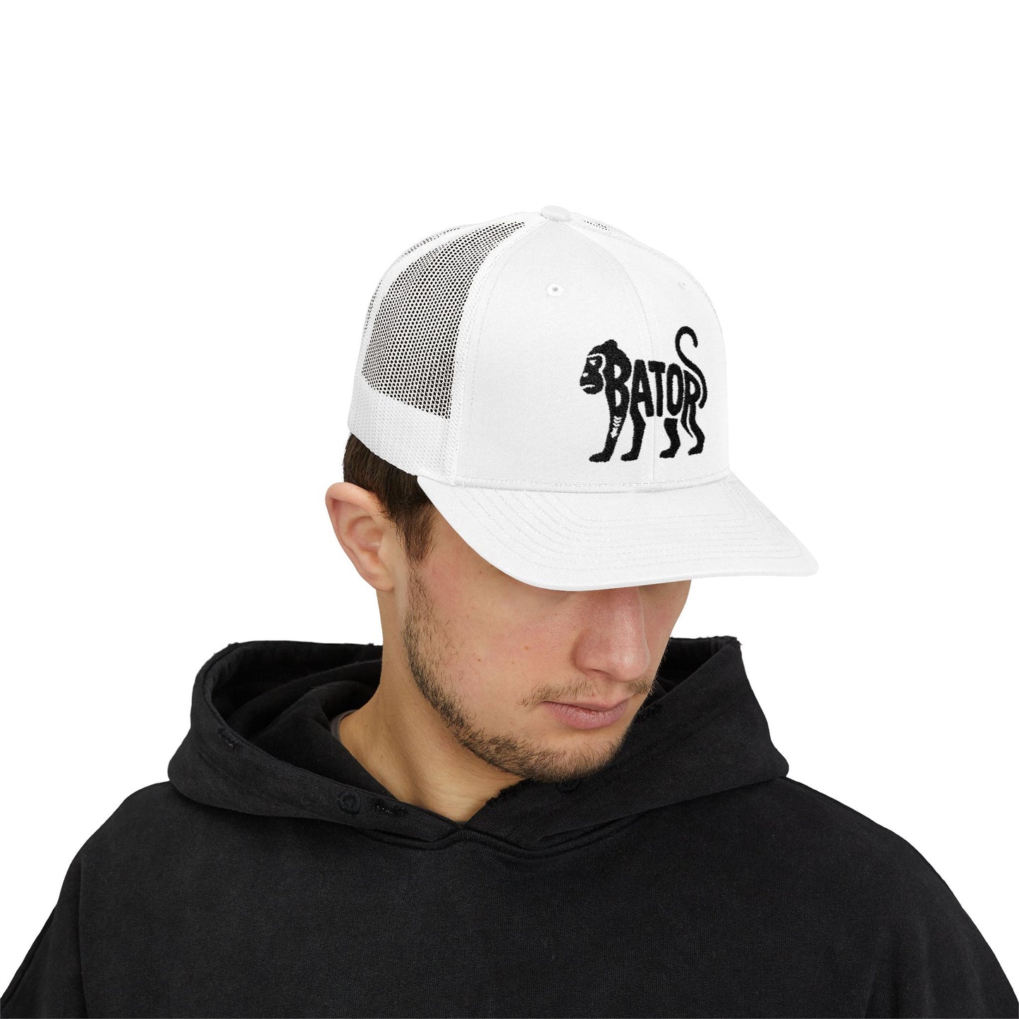 MONKEY BATOR Snapback Trucker Cap - Onyx Silhouette Design