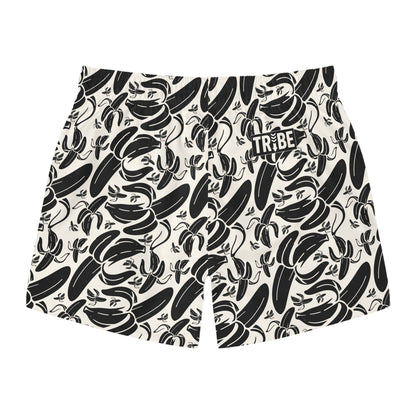 SHIT IS BANANAS Imprinted 5-6" Inseam Swim Trunks - Bone