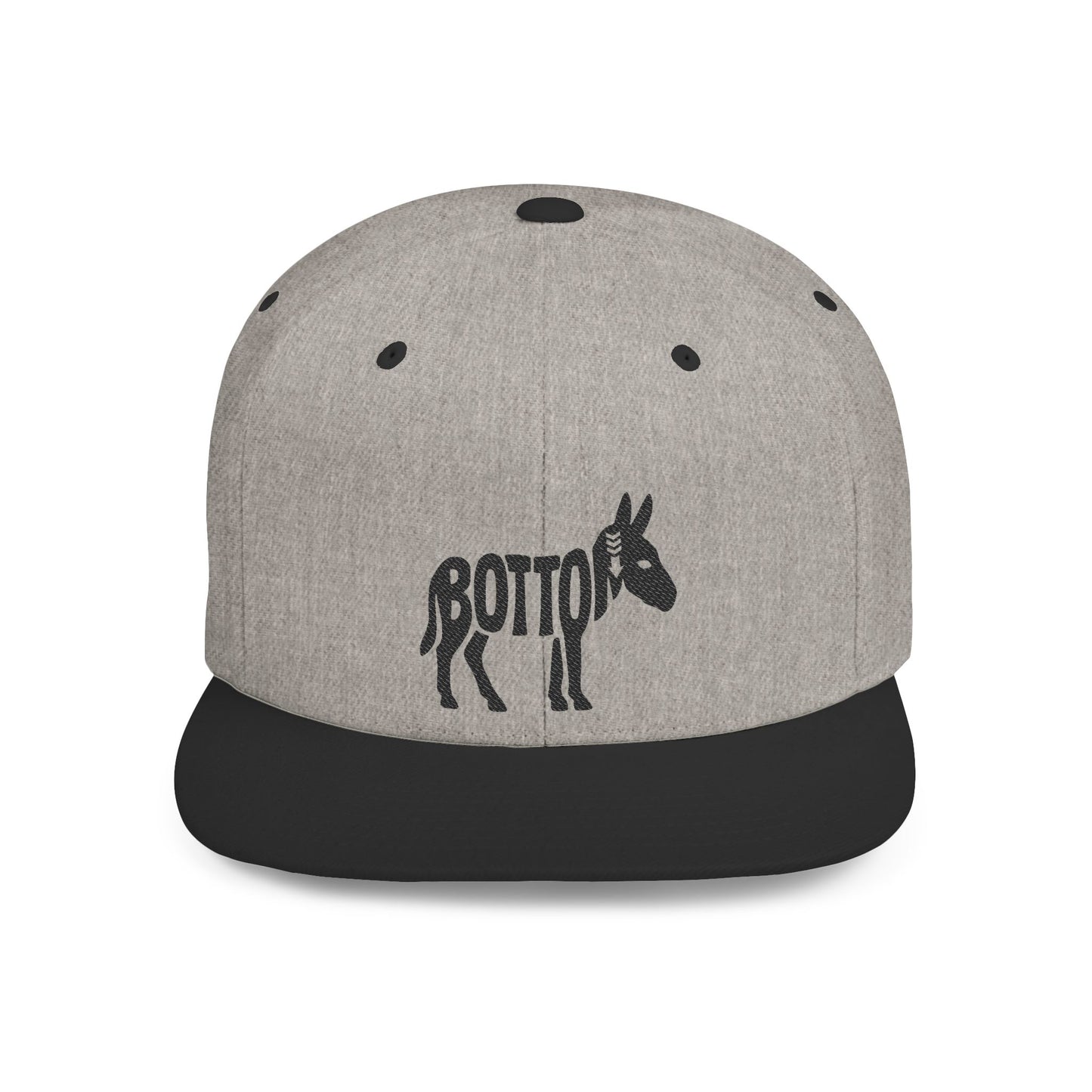 BOTTOM ASS Flat Bill Snapback — Onyx Logo