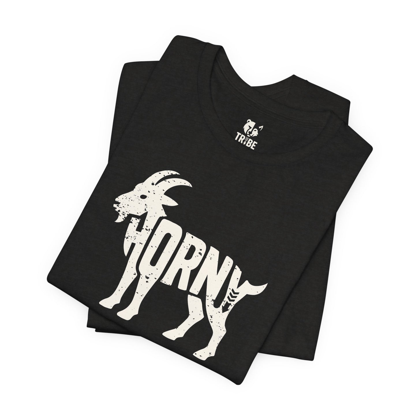 HORNY GOAT Jersey Tee - Bone Silhouette Design