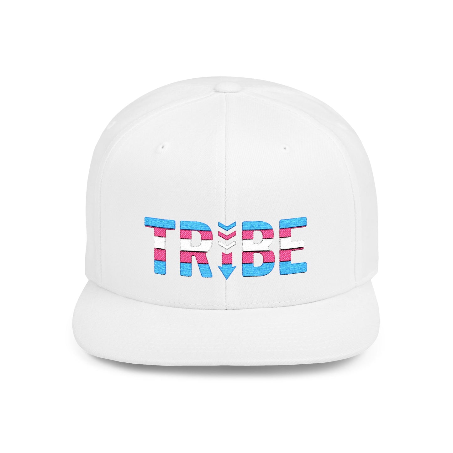 TRIBE Logo Flat Bill Snapback — Trans Pride Design