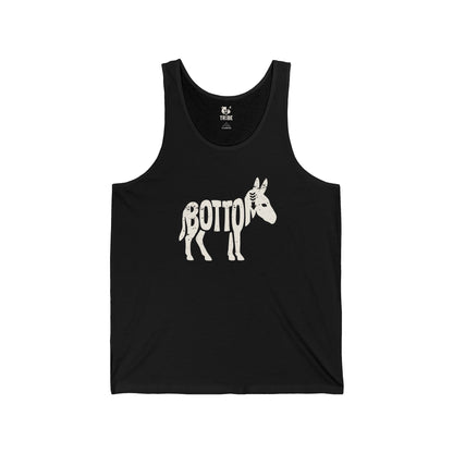 BOTTOM ASS Jersey Tank - Bone Silhouette Design