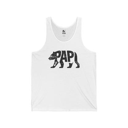 PAPI BEAR Jersey Tank - Onyx Silhouette Design