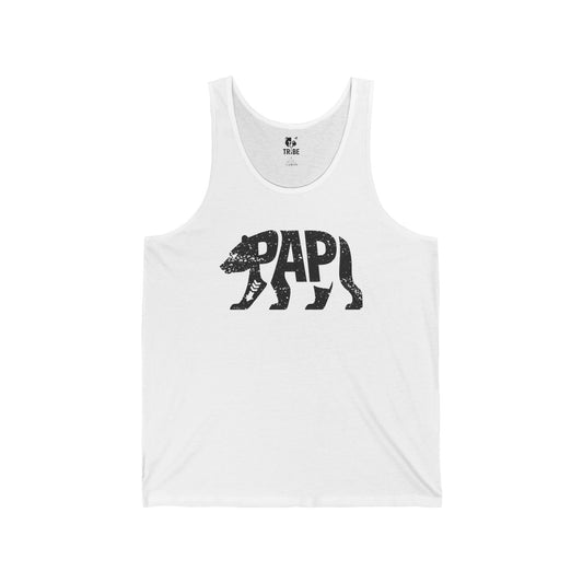 PAPI BEAR Jersey Tank - Onyx Silhouette Design