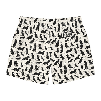 OTTERLY ADORABLE Imprinted 5-6" Inseam Swim Trunks - Bone