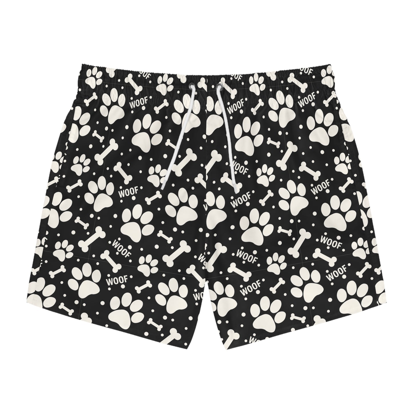PAWFECT PUP Imprinted 5-6" Inseam Swim Trunks - Onyx