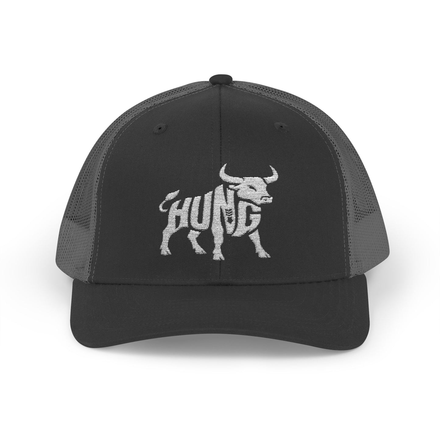 HUNG BULL Snapback Trucker Cap - Bone Silhouette Design