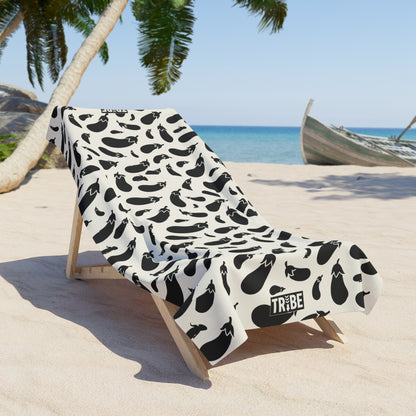 AUBERGINE Beach Towel - Bone