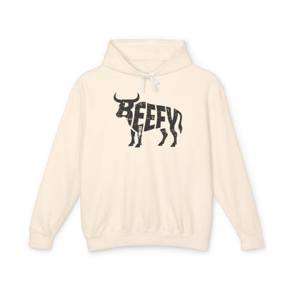 BEEFY BULL Lightweight Hoodie - Onyx Silhouette Design