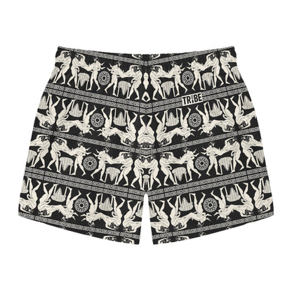 SPARTACUS Imprinted 5-6" Inseam Swim Trunks - Onyx