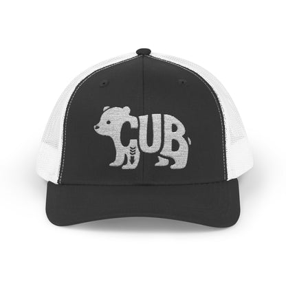 BEAR CUB Snapback Trucker Cap - Bone Silhouette Design