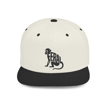 FERAL MONKEY Flat Bill Snapback — Onyx Silhouette Design