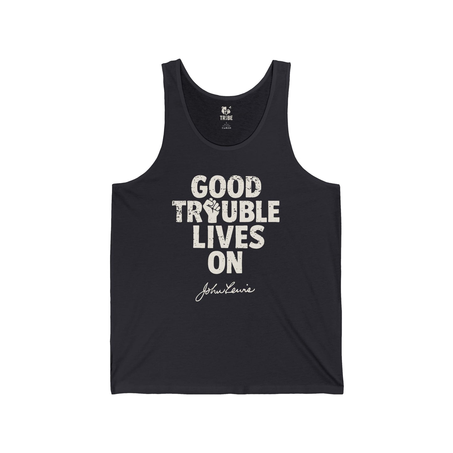 GOOD TROUBLE Jersey Tank - Bone Silhouette Design