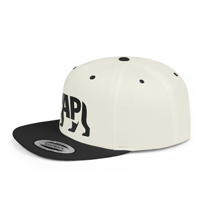 PAPI BEAR Flat Bill Snapback — Onyx Silhouette Design