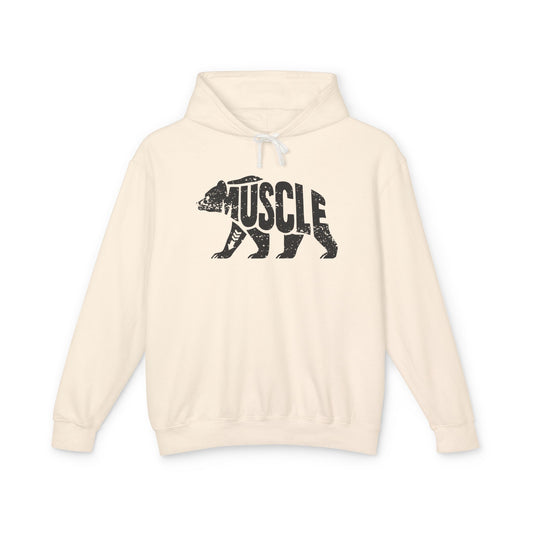 MUSCLE BEAR Lightweight Hoodie - Onyx Silhouette Design