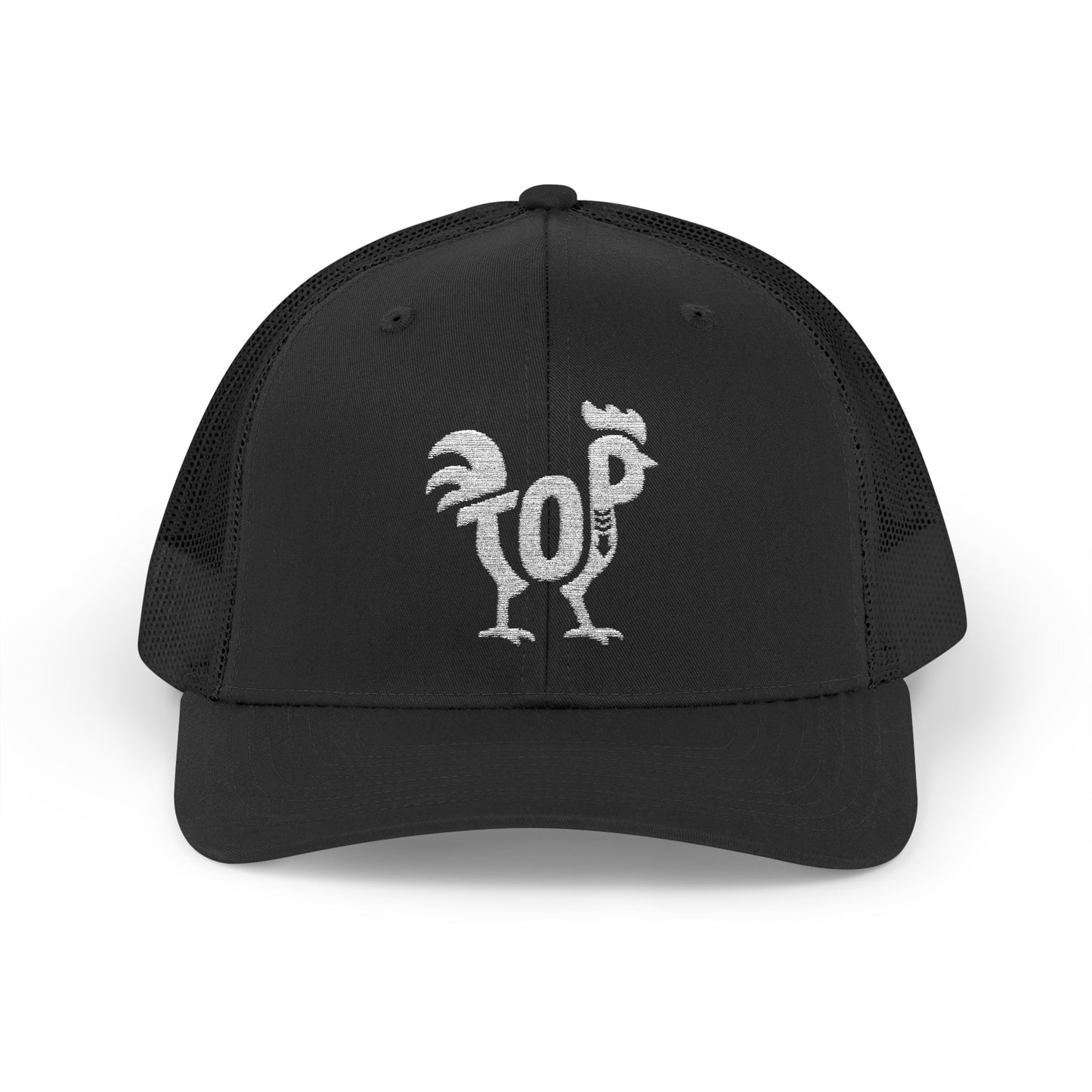 TOP COCK Snapback Trucker Cap - Bone Silhouette Design
