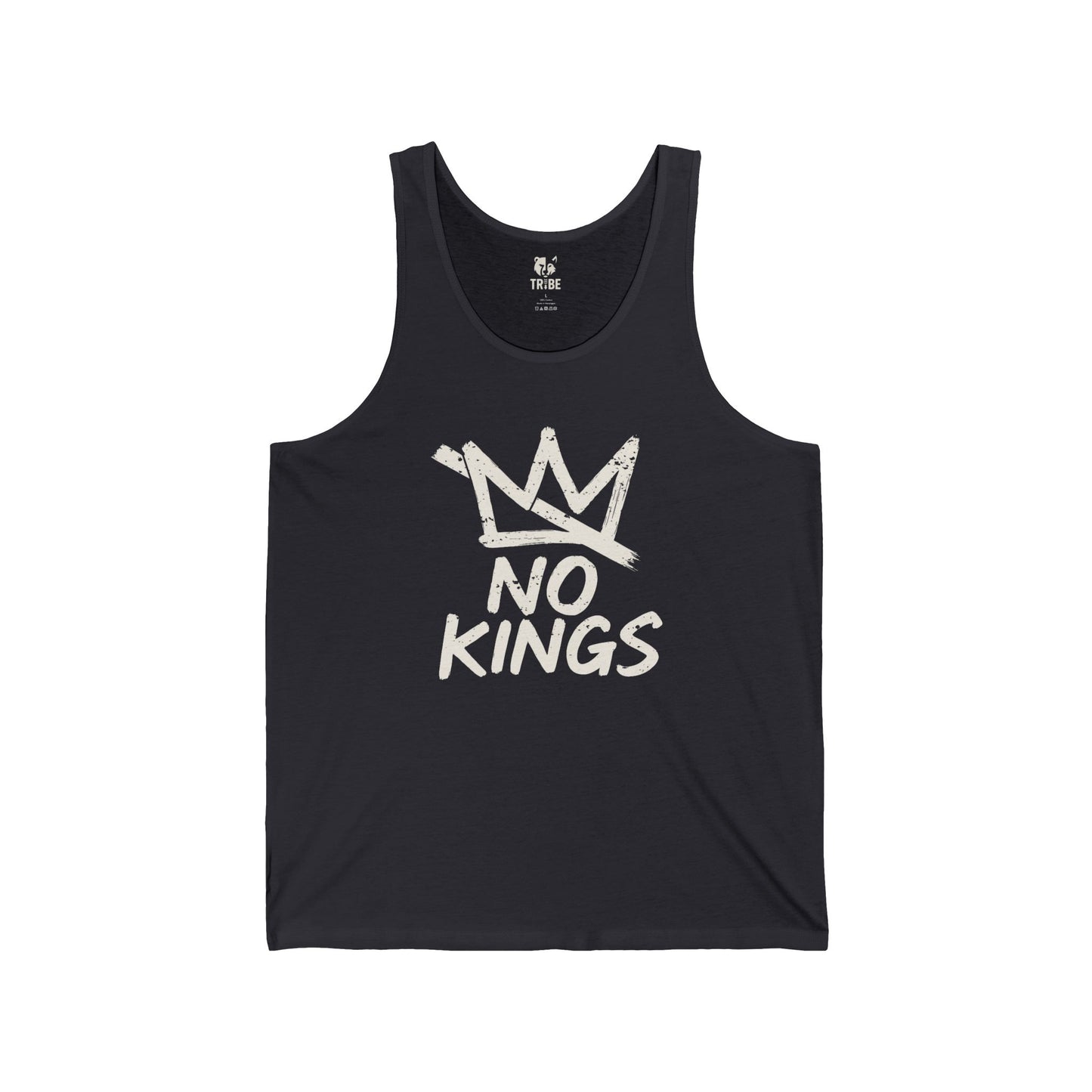 NO KINGS Jersey Tank - Bone Silhouette Design