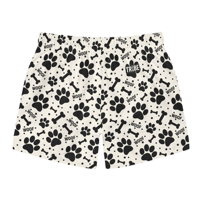 PAWFECT PUP Imprinted 5-6" Inseam Swim Trunks - Bone