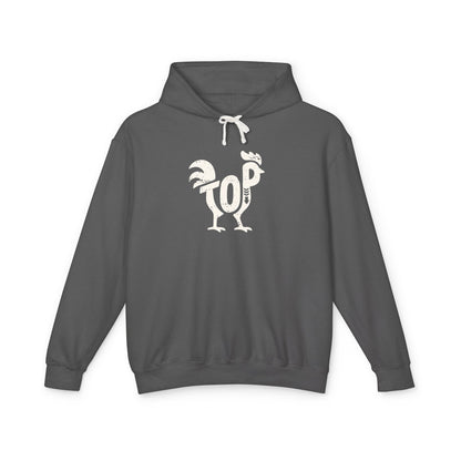 TOP COCK Lightweight Hoodie - Bone Silhouette Design