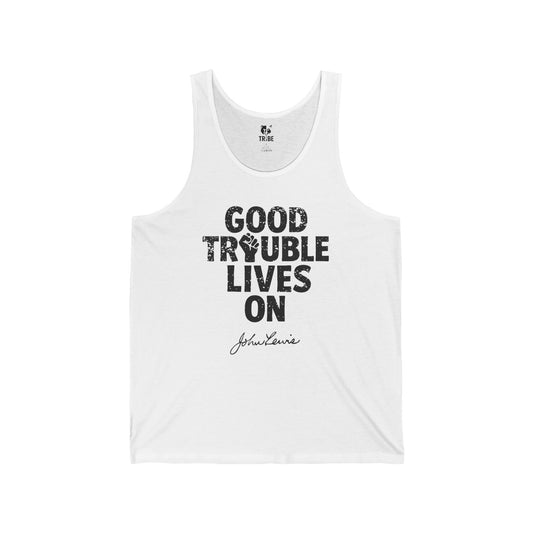 GOOD TROUBLE Jersey Tank - Onyx Silhouette Design