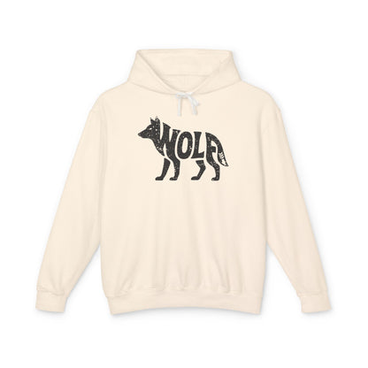 WOLF Lightweight Hoodie - Onyx Silhouette Design