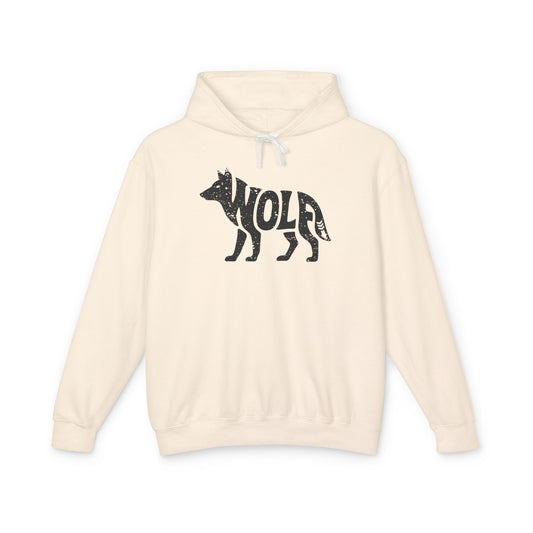 WOLF Lightweight Hoodie - Onyx Silhouette Design