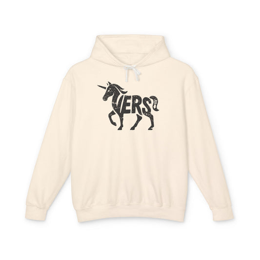 VERS UNICORN Lightweight Hoodie - Onyx Silhouette Design