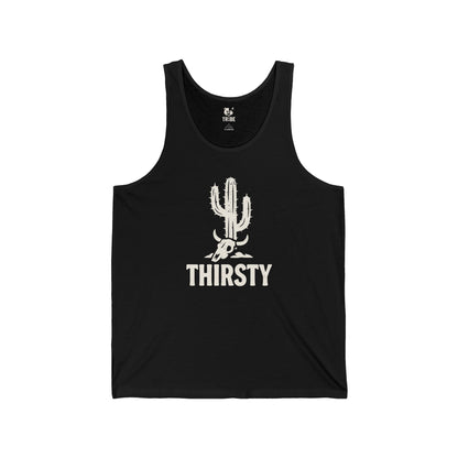 THIRSTY Jersey Tank - Bone Silhouette Design