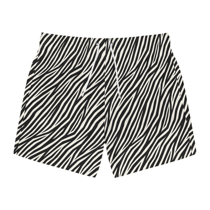 ZEBRA Imprinted 5-6" Inseam Swim Trunks - Onyx