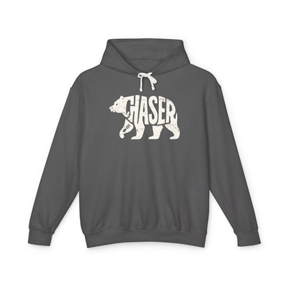 BEAR CHASER Lightweight Hoodie - Bone Silhouette Design