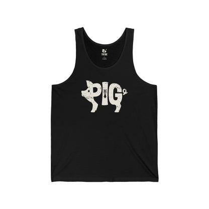 PIG Jersey Tank - Bone Silhouette Design