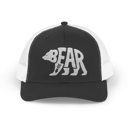 BEAR Snapback Trucker Cap - Bone Silhouette Design