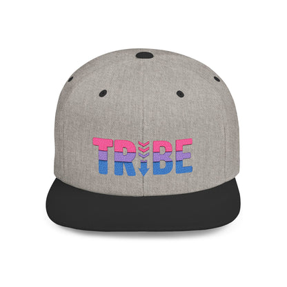 TRIBE Logo Flat Bill Snapback — Bisexual Pride Design